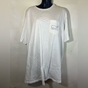 Sz.XXL vineyard vines white tee shirt pocketed cute cozy 100% cotton y2k